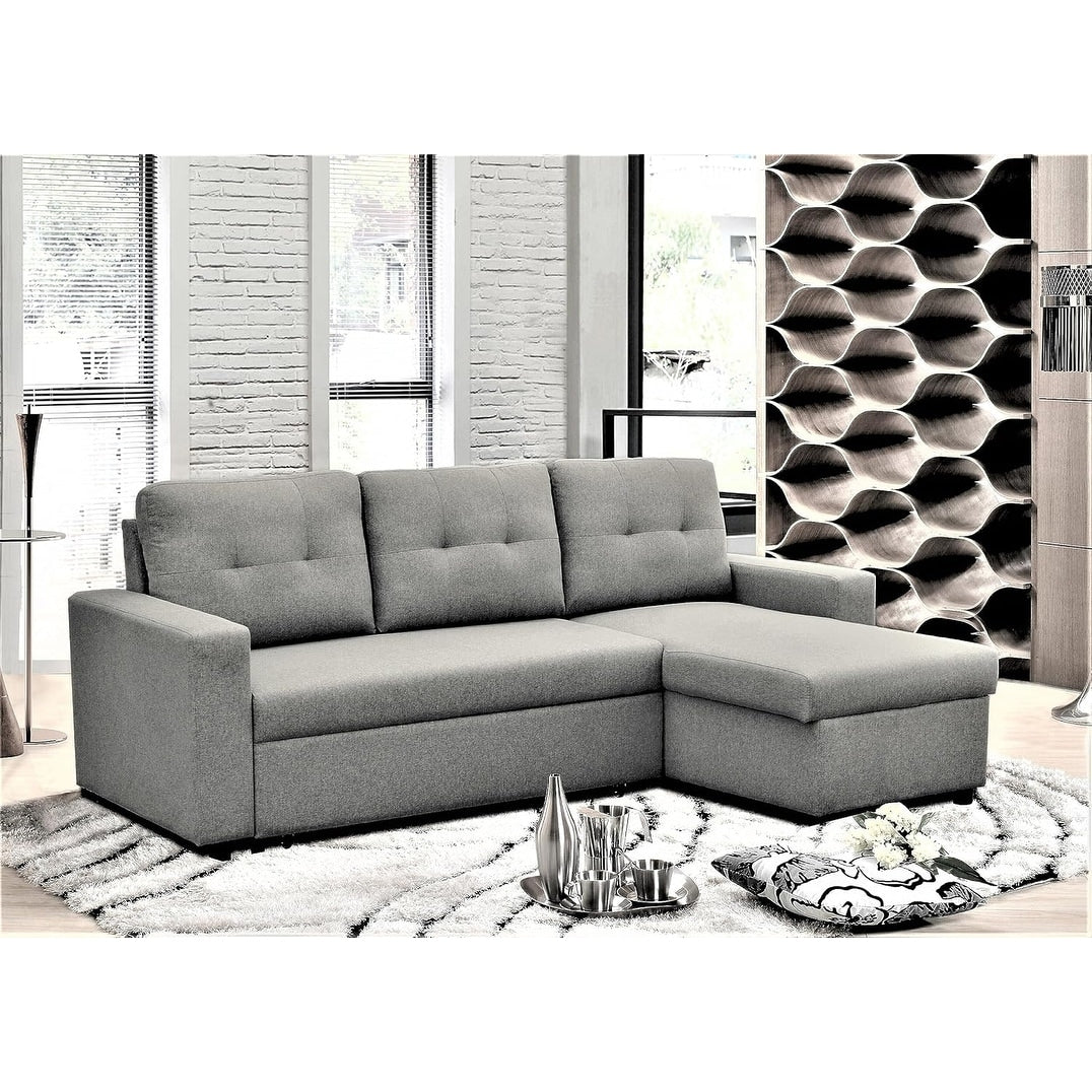 US Pride Furniture 79.92 inch Convertible L-Shaped Sectional Sleeper Sofa Bed Stylish Apartment Furniture