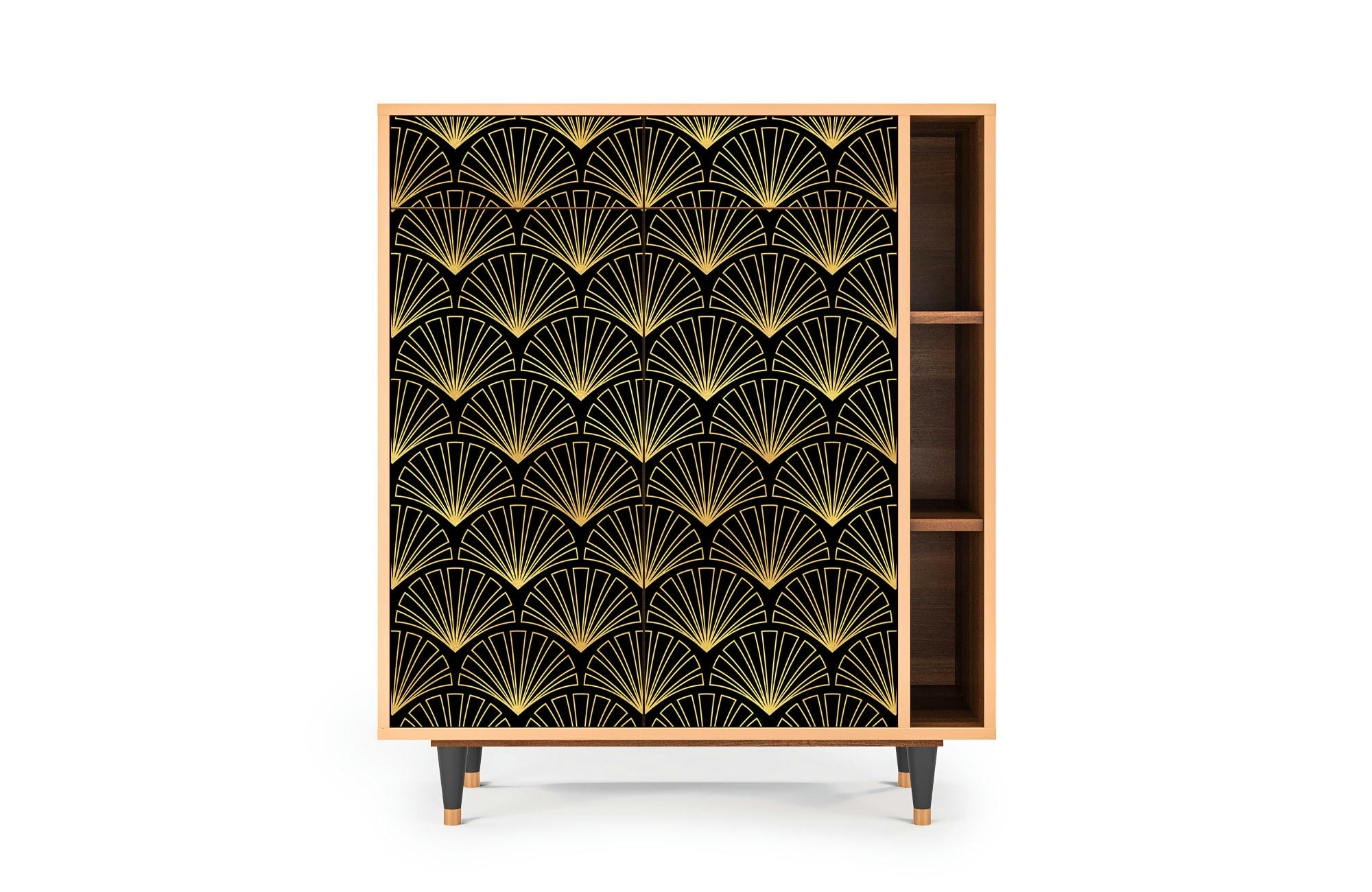 BIRD OF JUNO - Buffet  noir 2 tiroirs et 2 portes L 94 cm