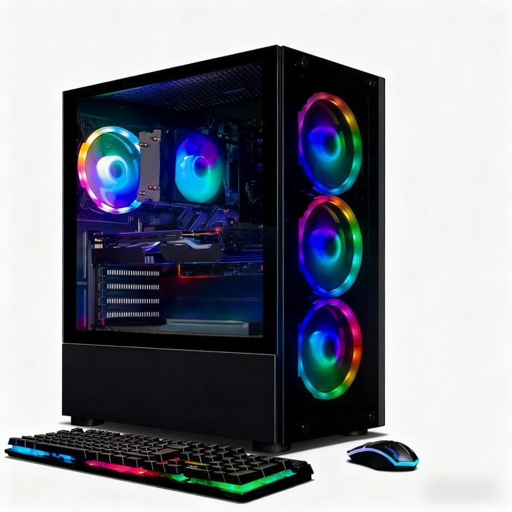 STGAubron Gaming PC Desktop Computer  AMD Ryzen 5 2600 up to 3.9G  GeForce RTX 2060 6G  16G DDR4  512G SSD  600M WiFi  BT 5.0  RGB Fan x4  Windows 11 Home