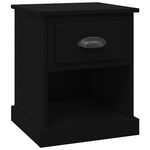 NNEVL Bedside Cabinet Black 39x39x47.5 cm Engineered Wood