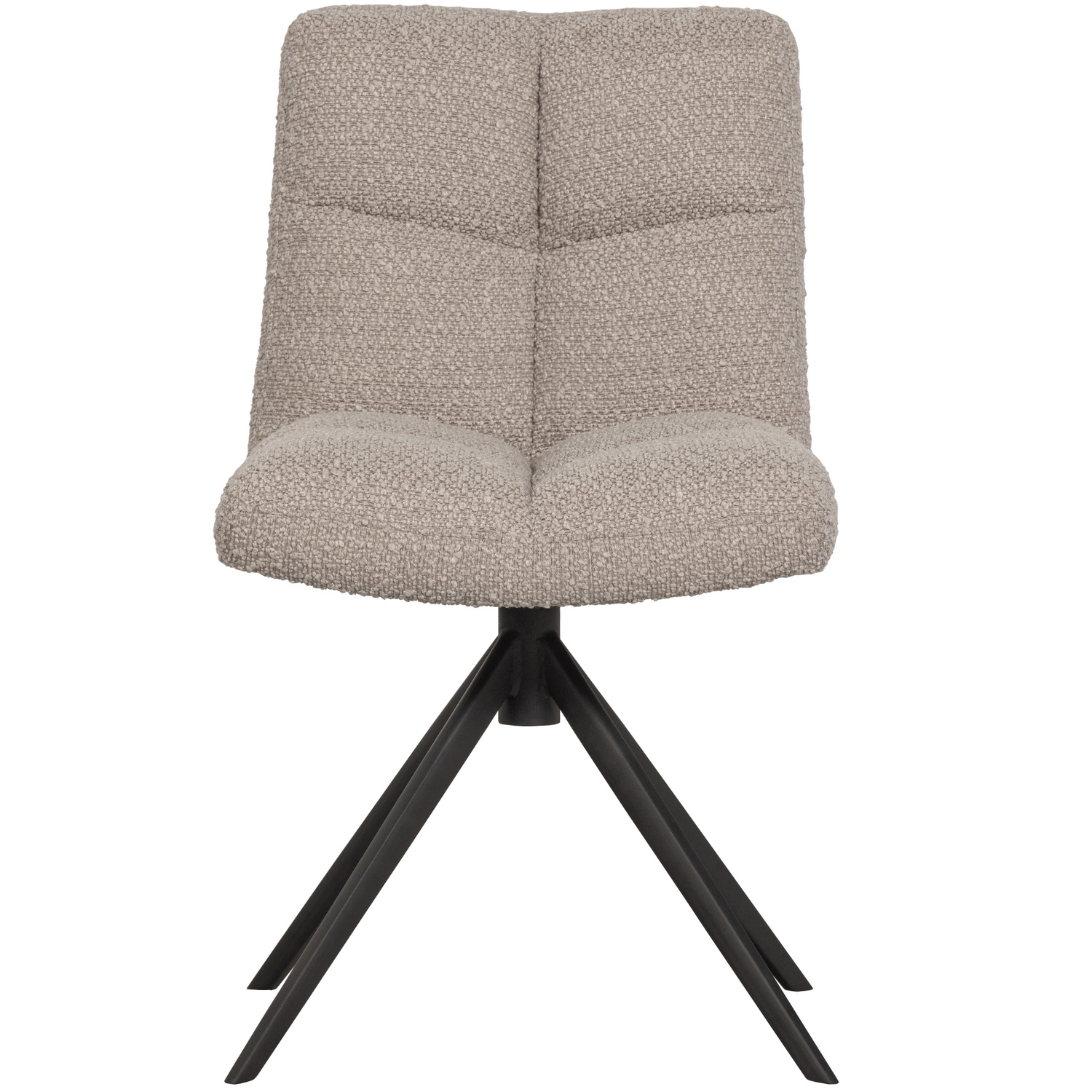 WOOOD draaibare eetkamerstoel Vinny - Bouclé - Zand - 80x48x45