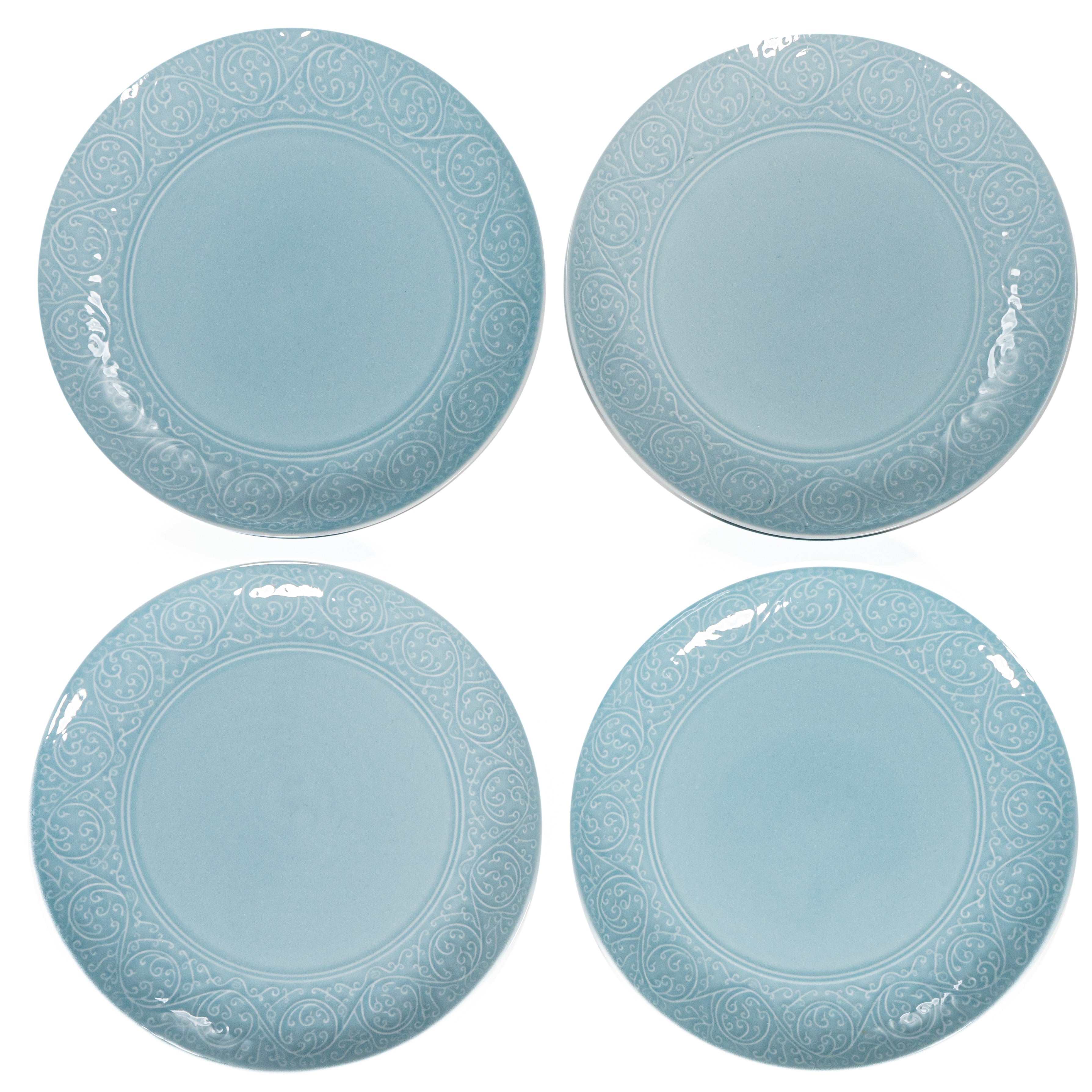 Lace Porcelain Dinner Plates, Set of 4