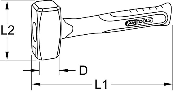 KS Tools - 142.5126 - Massette manche tri-matière, 1,25 kg