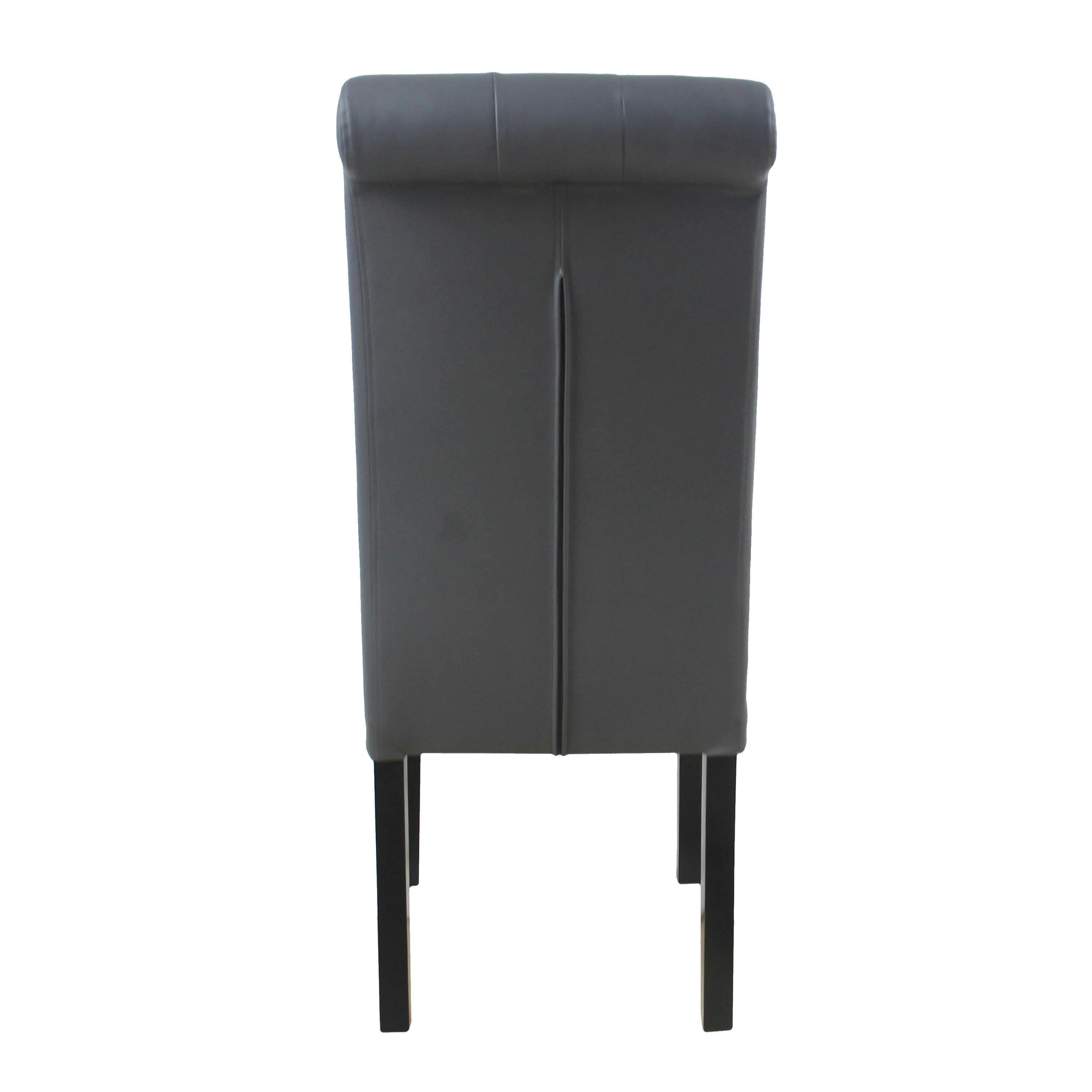 - Chaise Scandinave capitonnée PU gris pieds noir (x2)