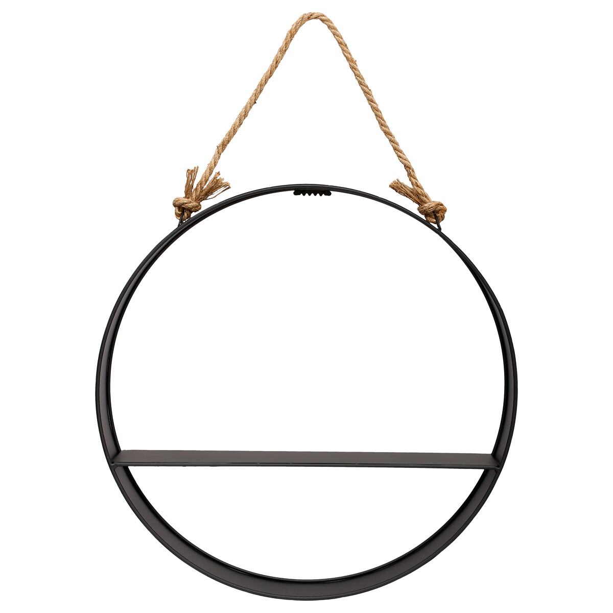 Prateleira redonda preta para pendurar em metal