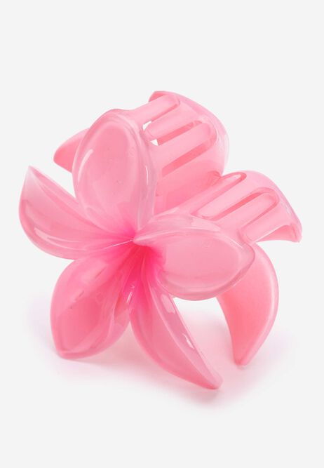 Womens Pink Tropical Flower Hair Clip
