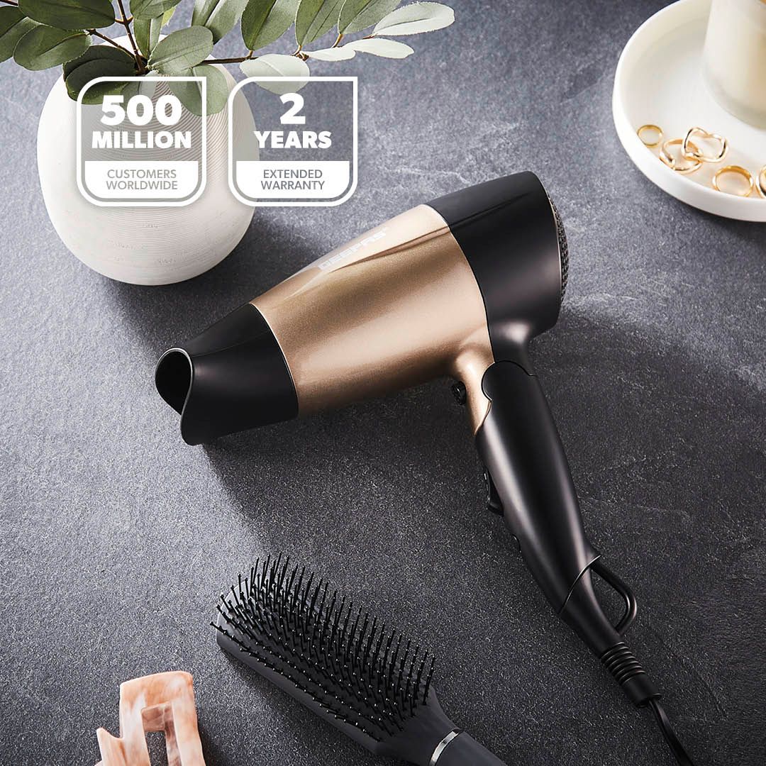 Geepas 1600W Powerful Travel Hair Dryer with Foldable Handle 2-Speed & 2 Heat Settings