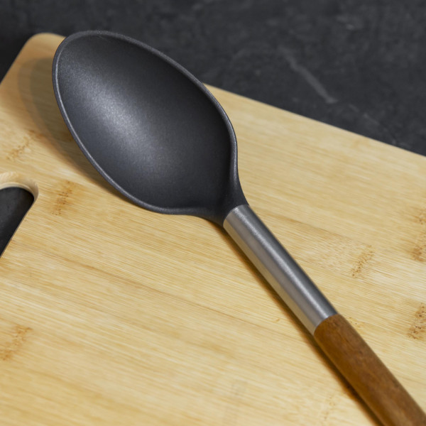 Łyżka Kuchenna Do Nakładania Dań Półmiskowa Drewno 34 Cm