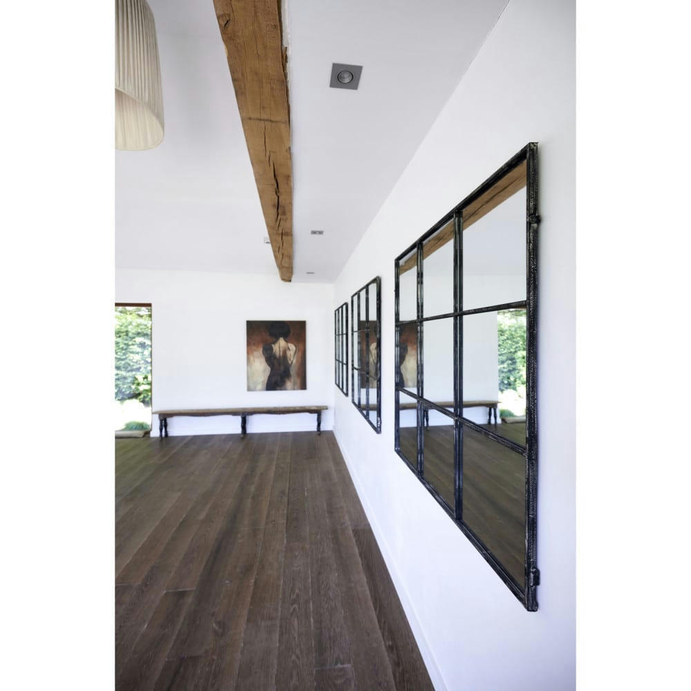 PALACE - Miroir verrière en métal oxydé 118x118cm