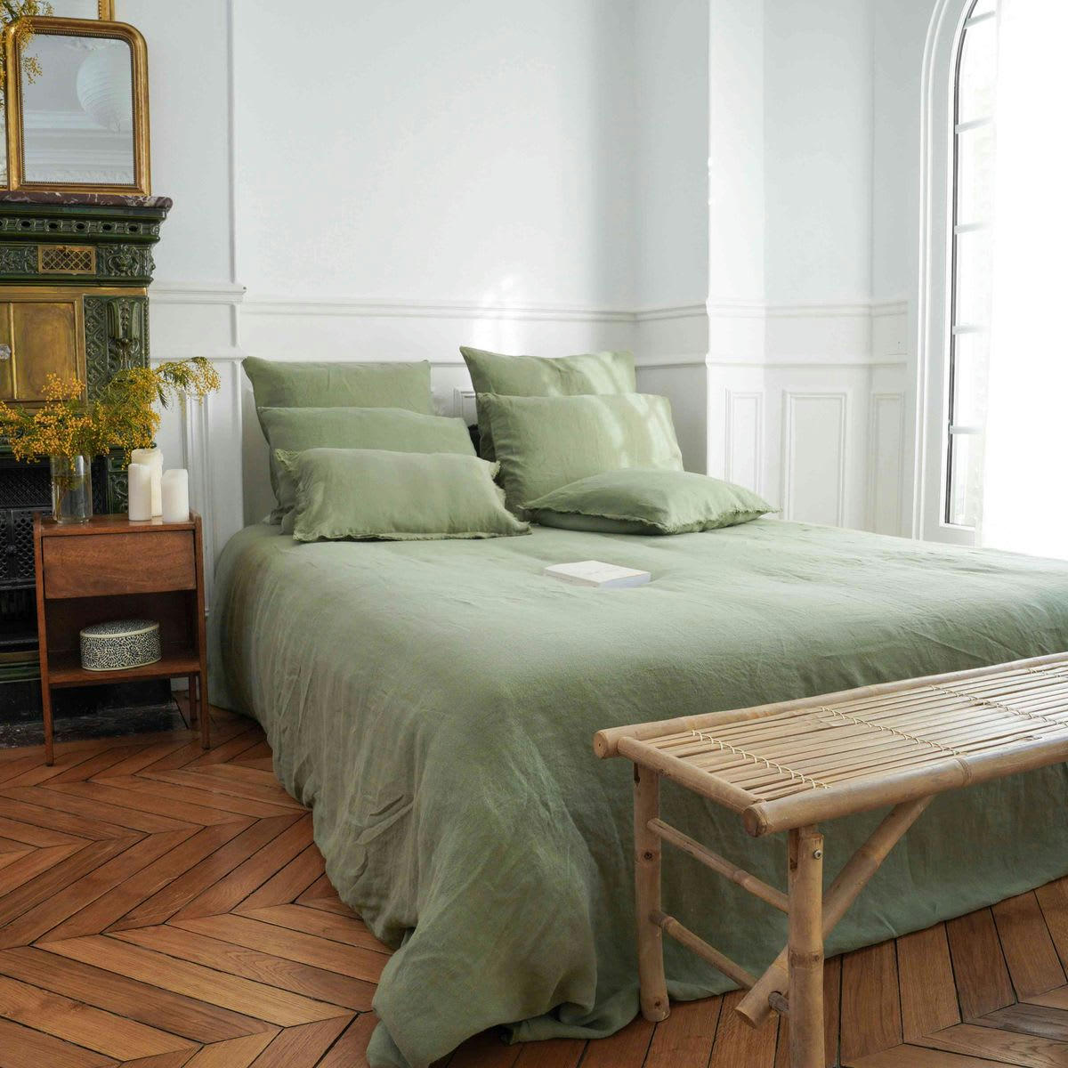 - Housse de couette chanvre et coton 260 x 240 cm - Vert