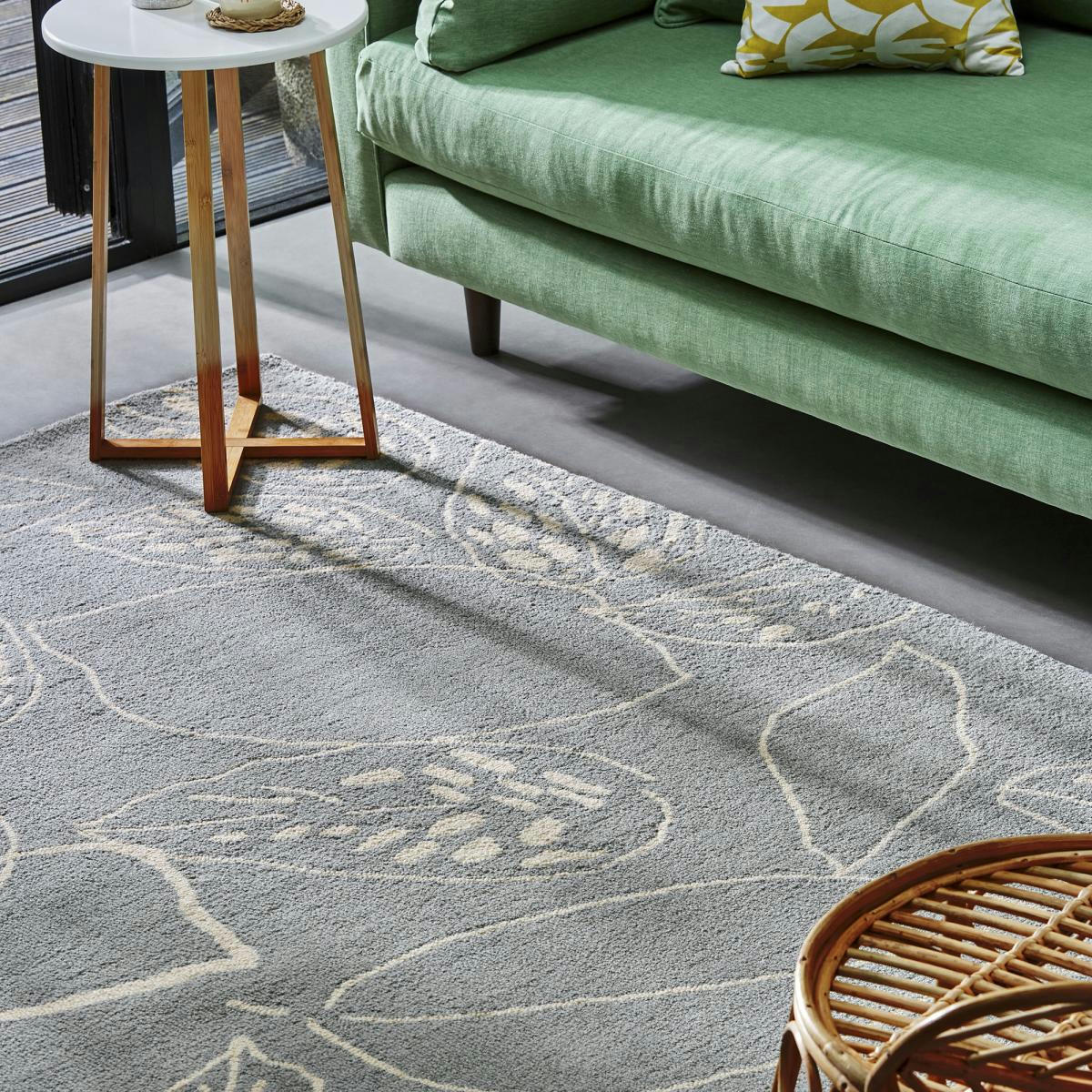 HEFOL - Tapis salon gris 120x180