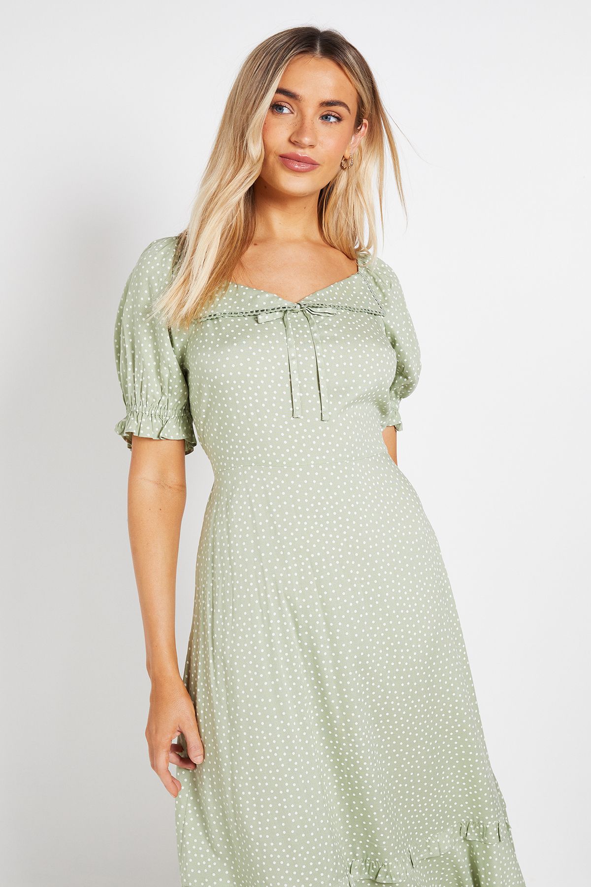 Dorothy Perkins Lace Trim Collar Detail Midi Dress