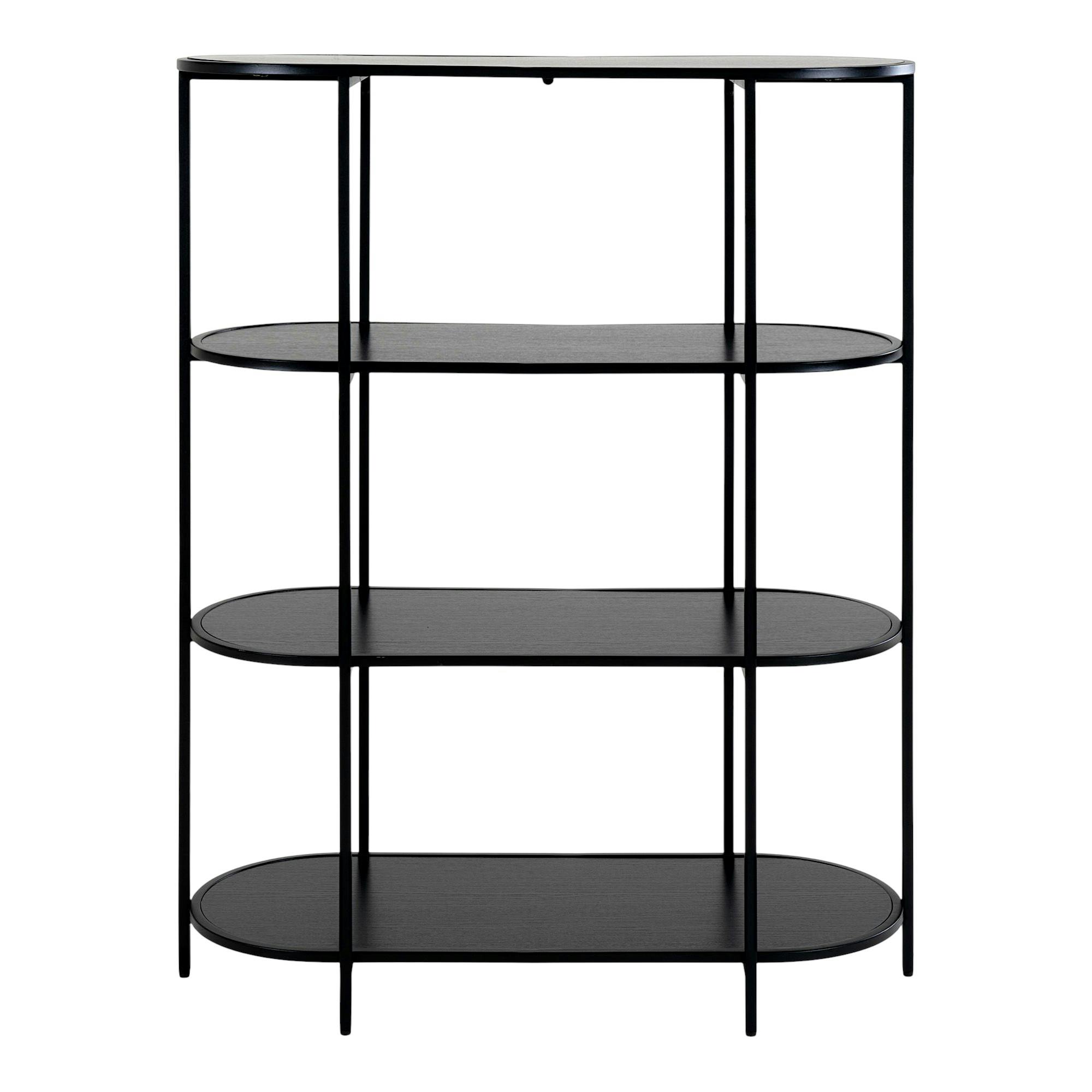 Etagère ovale en métal noir 4 plateaux VARDE