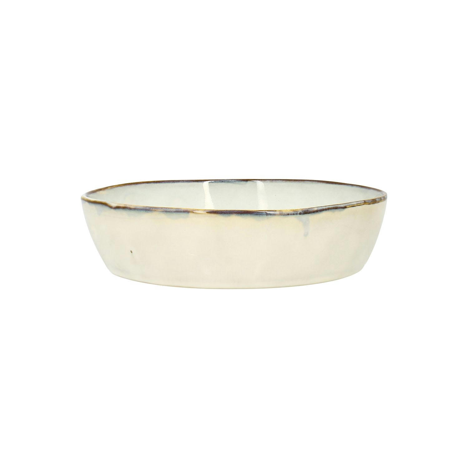 BORAL - Lot de 6 assiettes coupes en grès gris 20cm