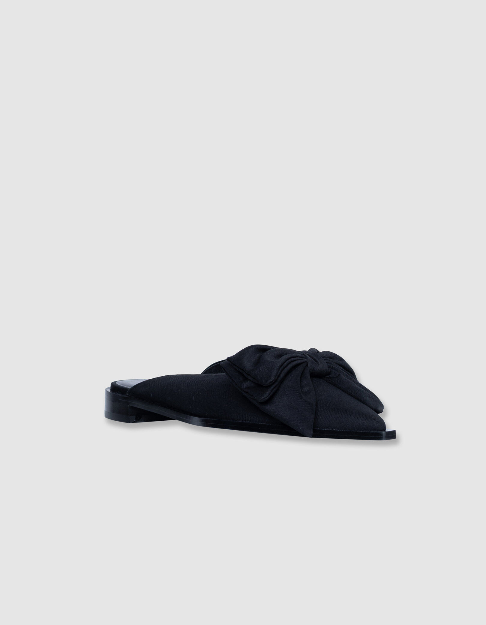 Mules plates noires noeud oversize Femme