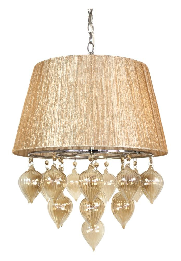 Lampa wisząca chromowana-beżowa ELISSA 3xE14x40W Candellux