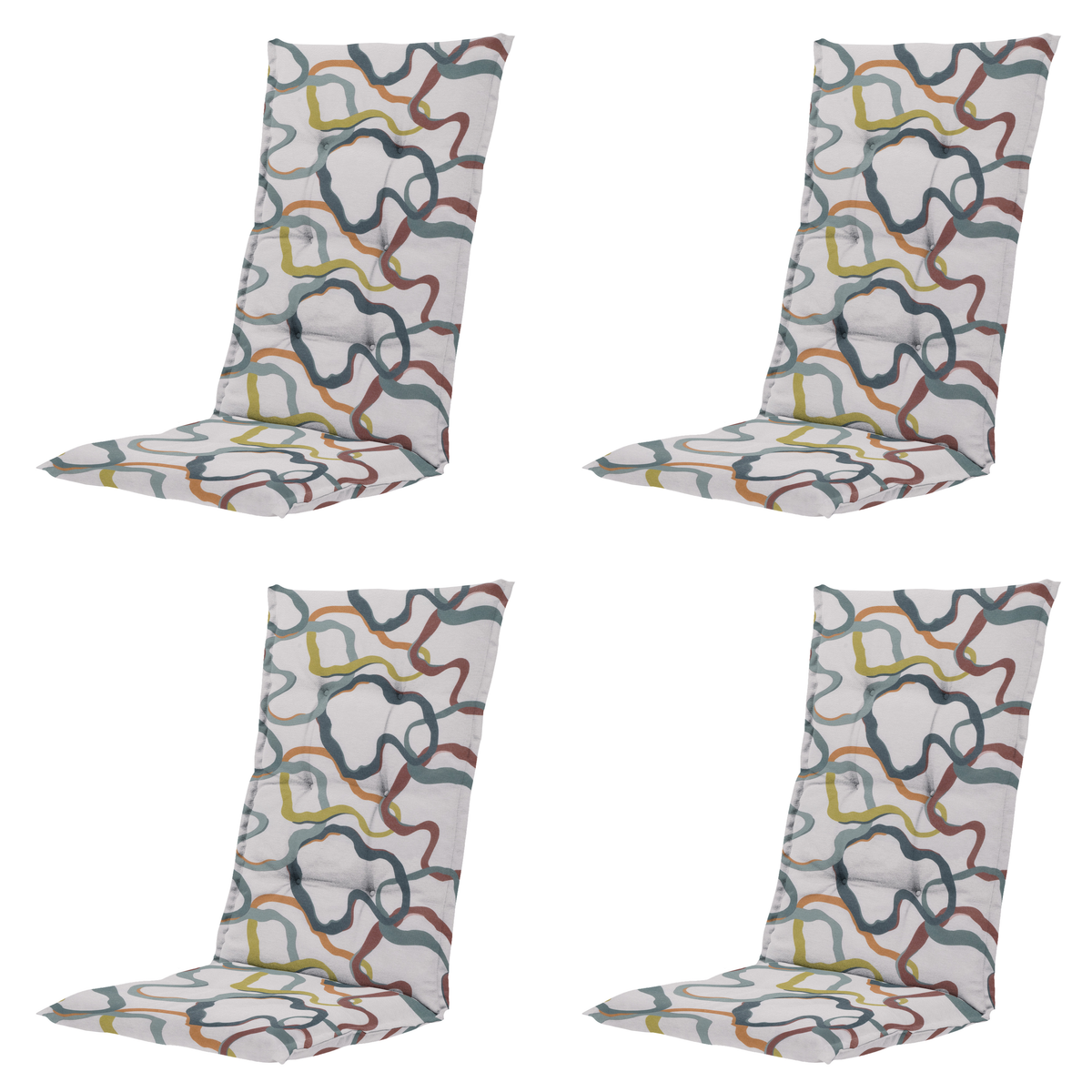 Madison tuinstoelkussen hoge rug Blaze - multikleur - 123x50x5cm - set van 4