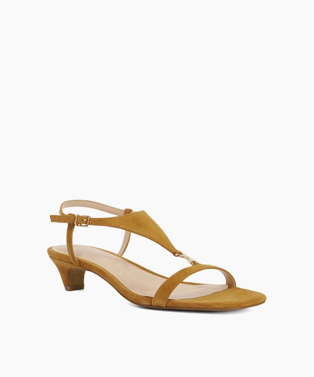 Monacos Tan - Suede T-Bar Sandals