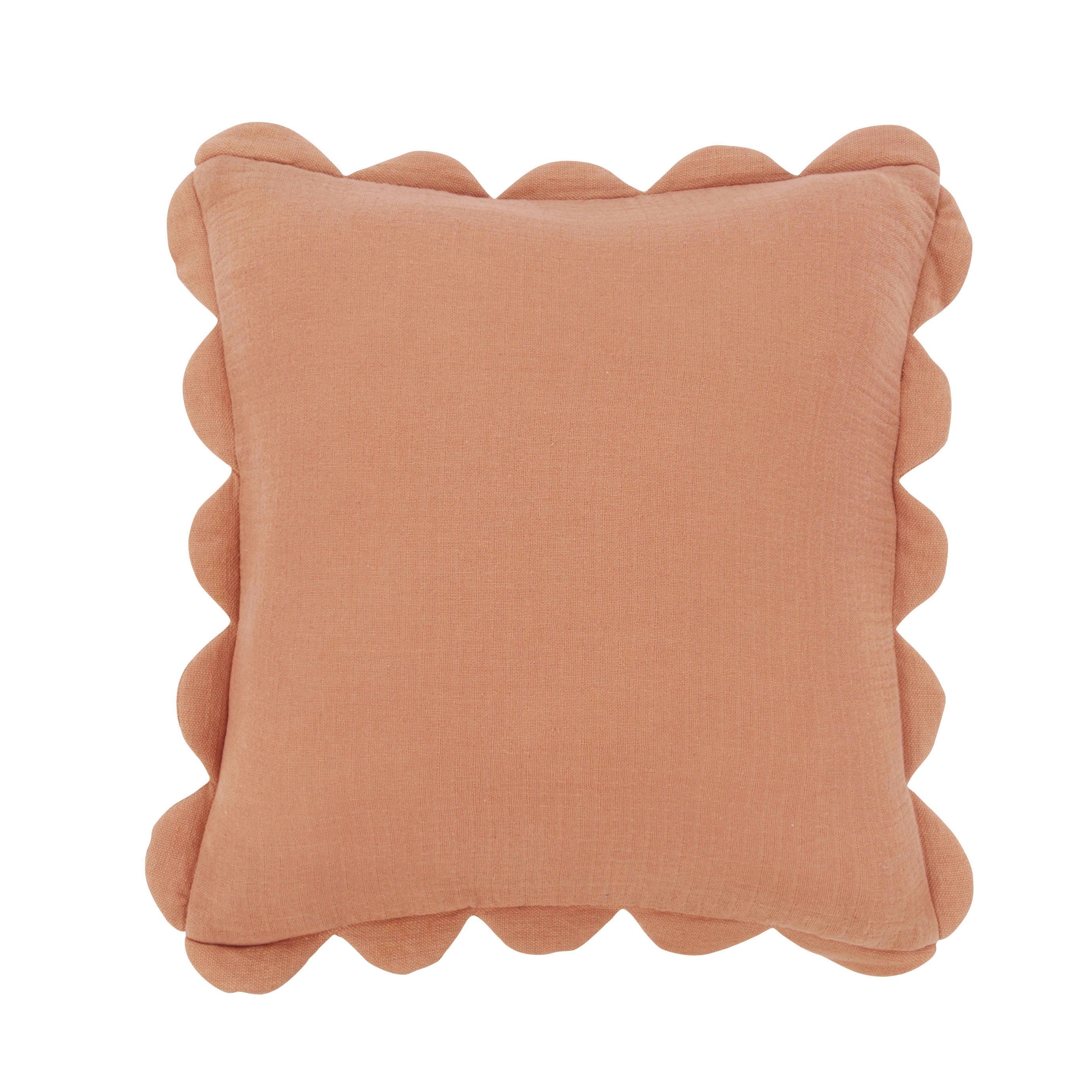 NOSARA - Coussin en gaze de coton tissé terracotta 45x45