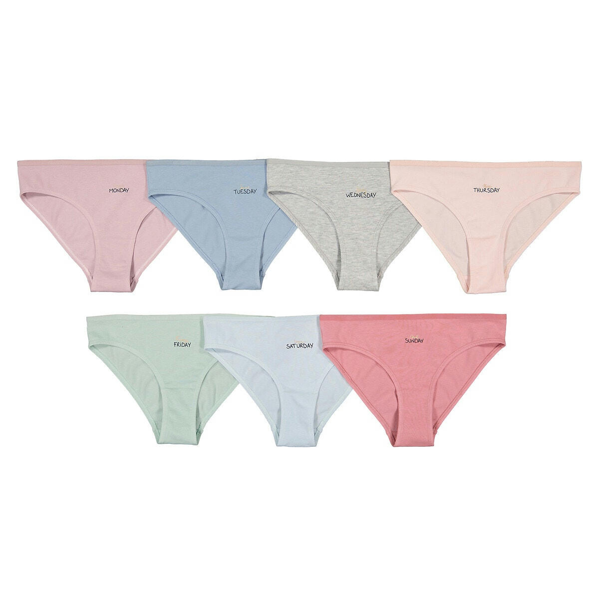 Lot de 7 culottes en coton jour de la semaine