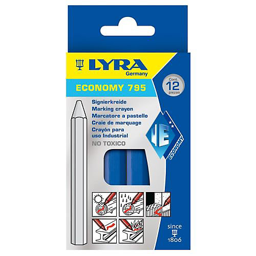 12 craies de marquage 11x110mm bleues - LYRA - L4850051