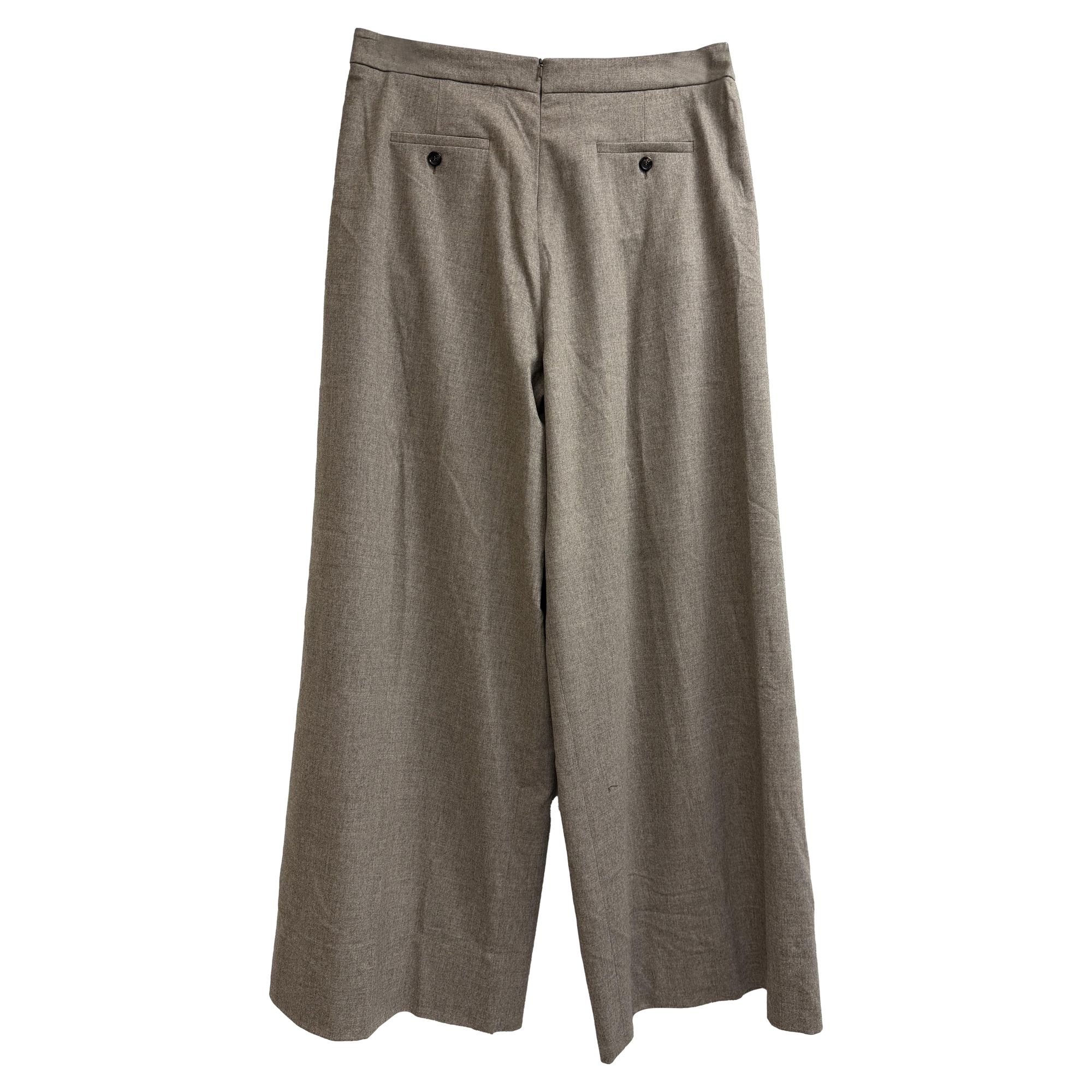 Max Mara Preloved Straight Leg Pants in Grey Virgin Wool