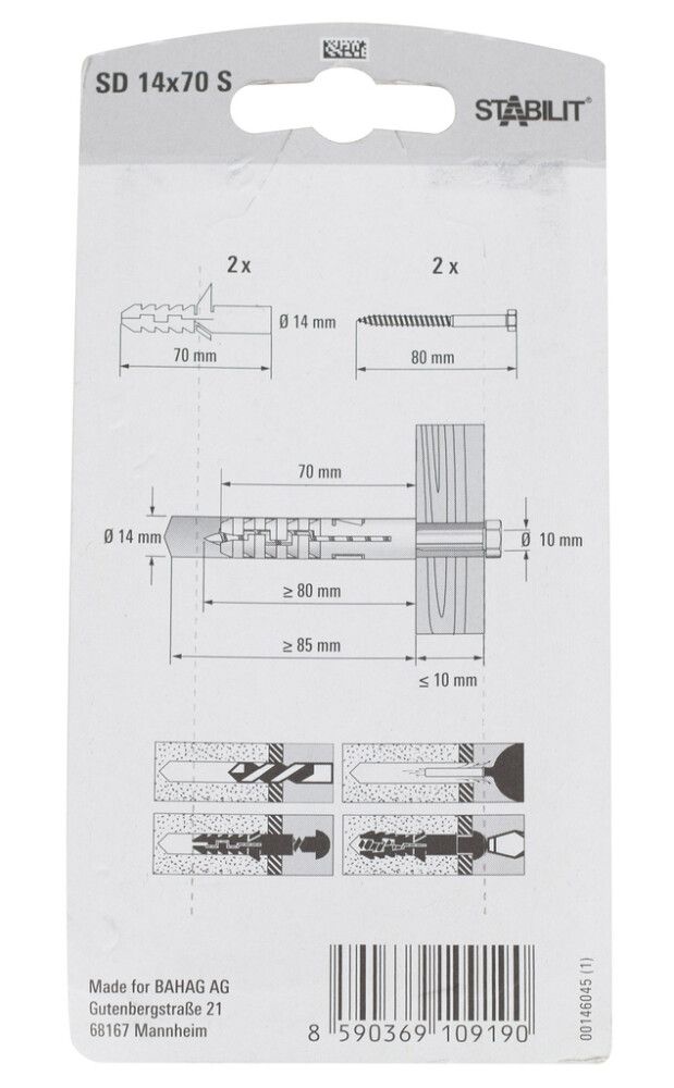EKSPANDERPLUGG STABILIT 10X90MM 2STK