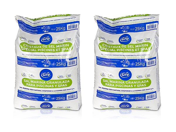 Lot de 2 sacs de sel de piscine granulé 25 kg - Gré