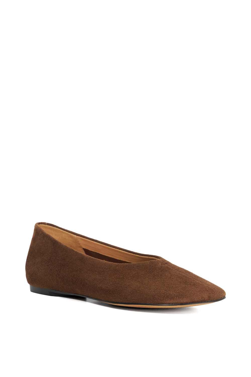 Dune London Highcut' Suede Ballet Pumps