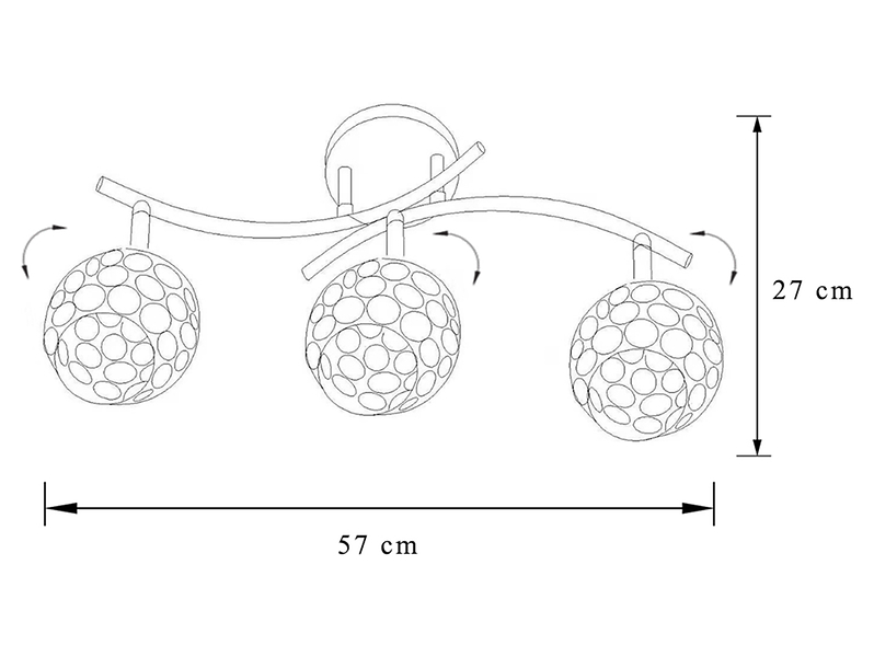 Lampa sufitowa Calipso 3-punktowa stalowa srebrna