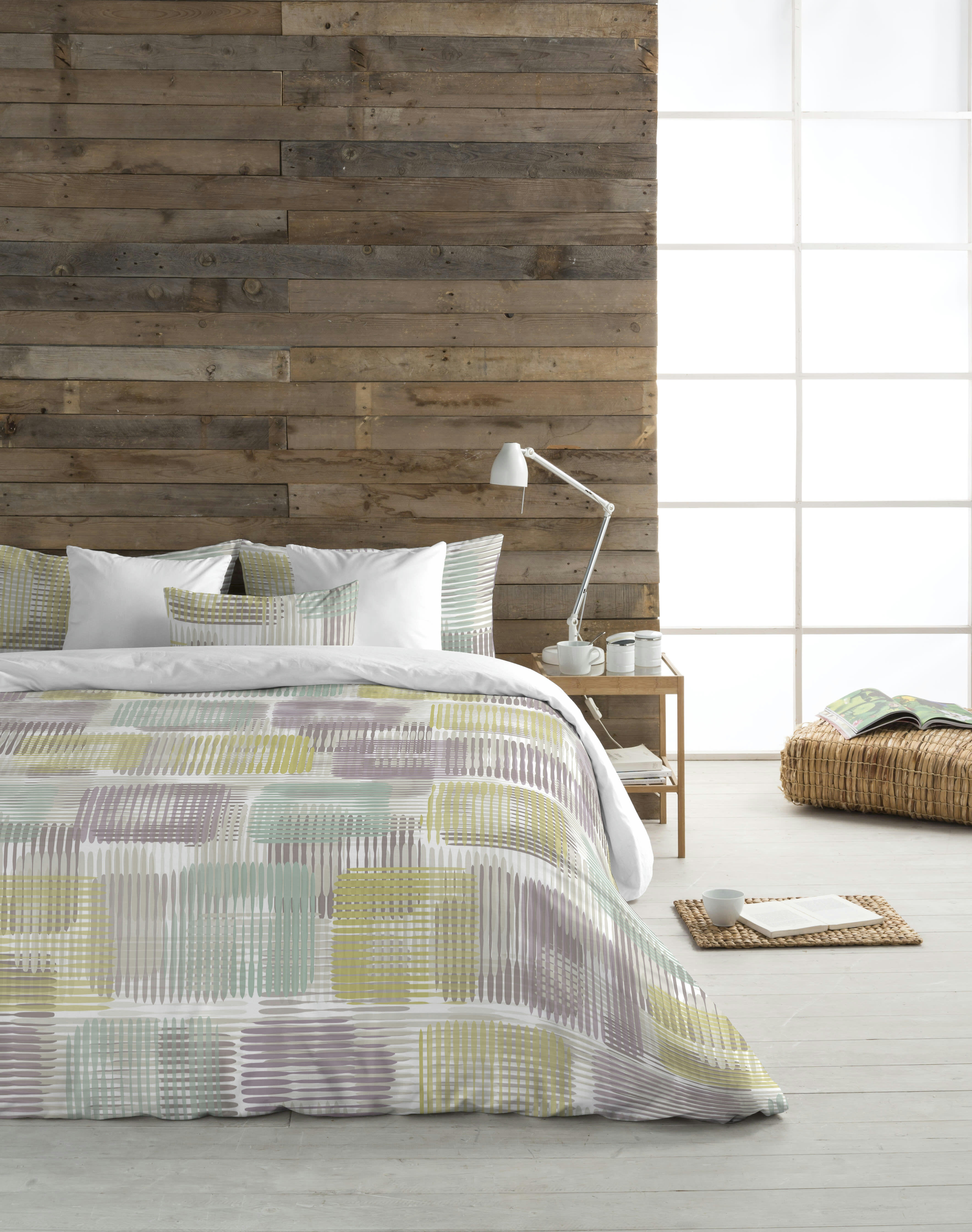GRID VERDE - Housse de couette 100% coton avec imprimé géométrique 260X240 cm