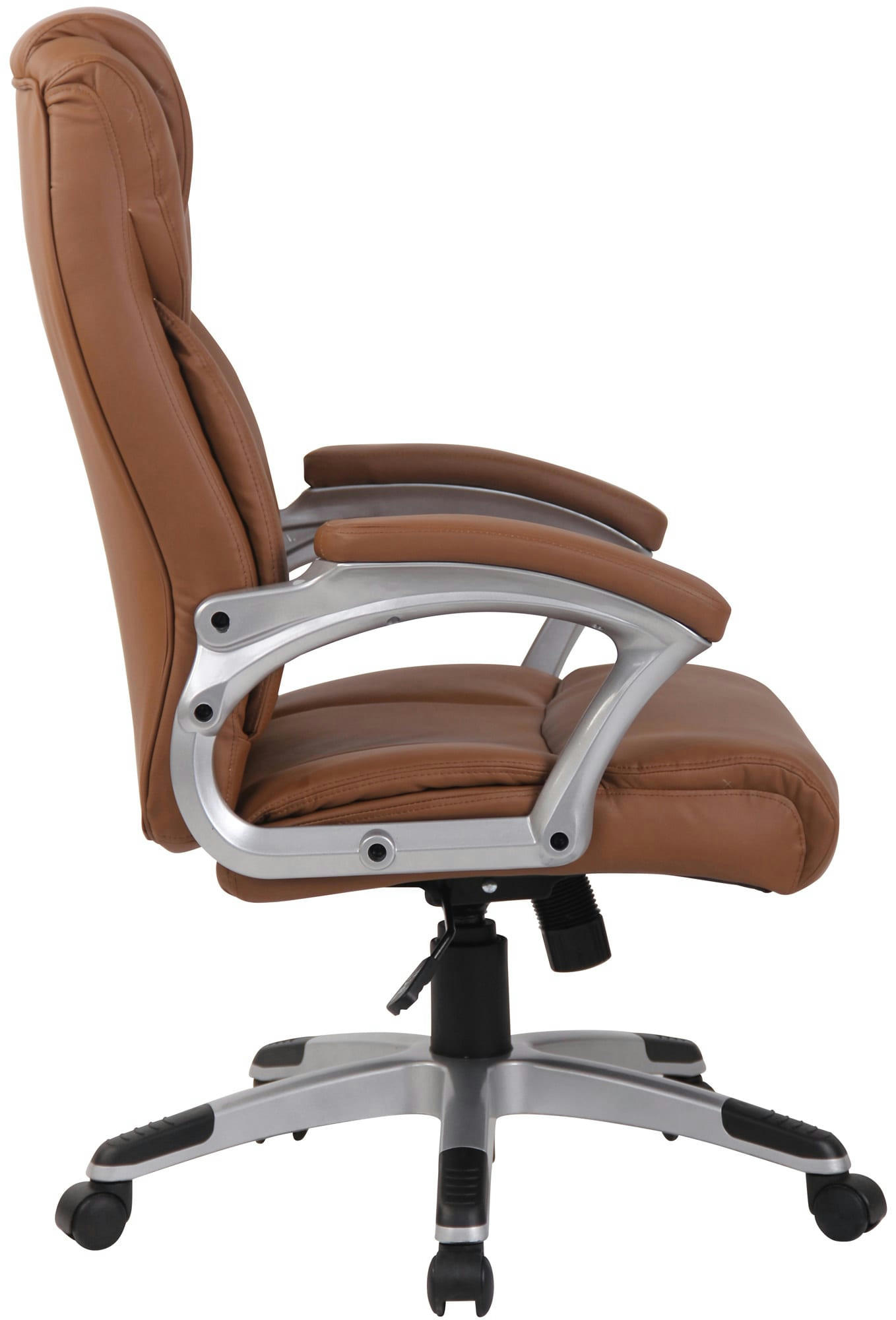 TEXAS - Chaise de bureau réglable pivotant en similicuir Marron clair