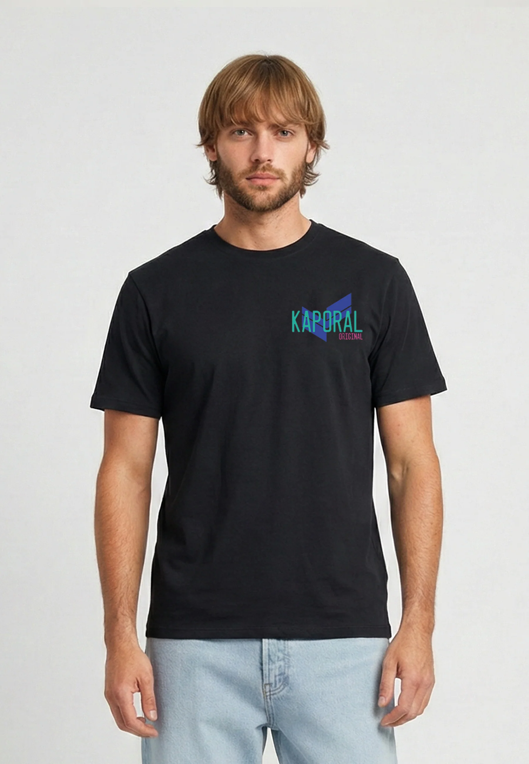 T-shirt manches courtes regular noir coton RIDUR