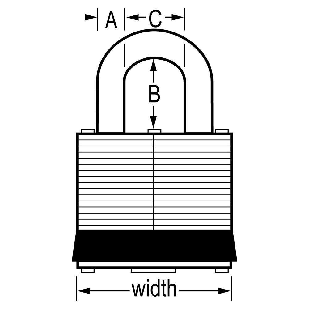 Master Lock 51mm-Wide Laminated Steel Keyed Padlock with 25mm Shackles, Silver