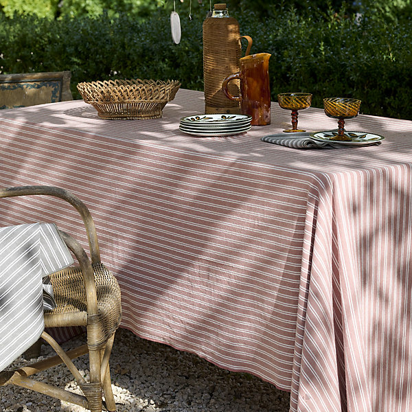 Nappe rectangulaire 160x250 cm coton LILI vert kaki