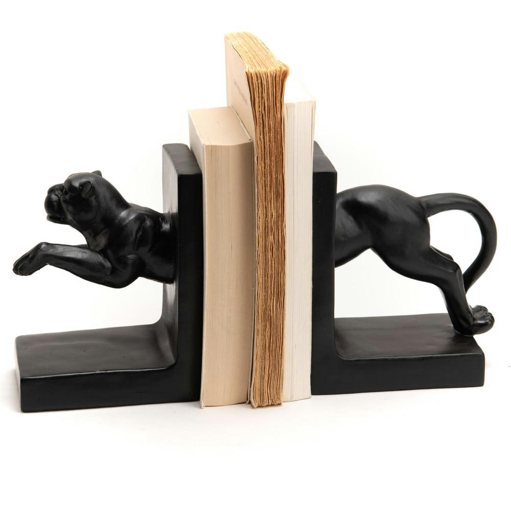 - Serre livre panthère en résine  noir