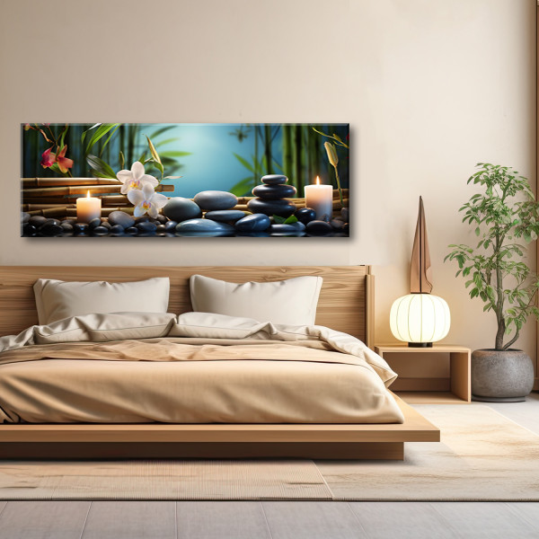 Feeby Obraz na płótnie, Spa Zen Storczyki 90x30