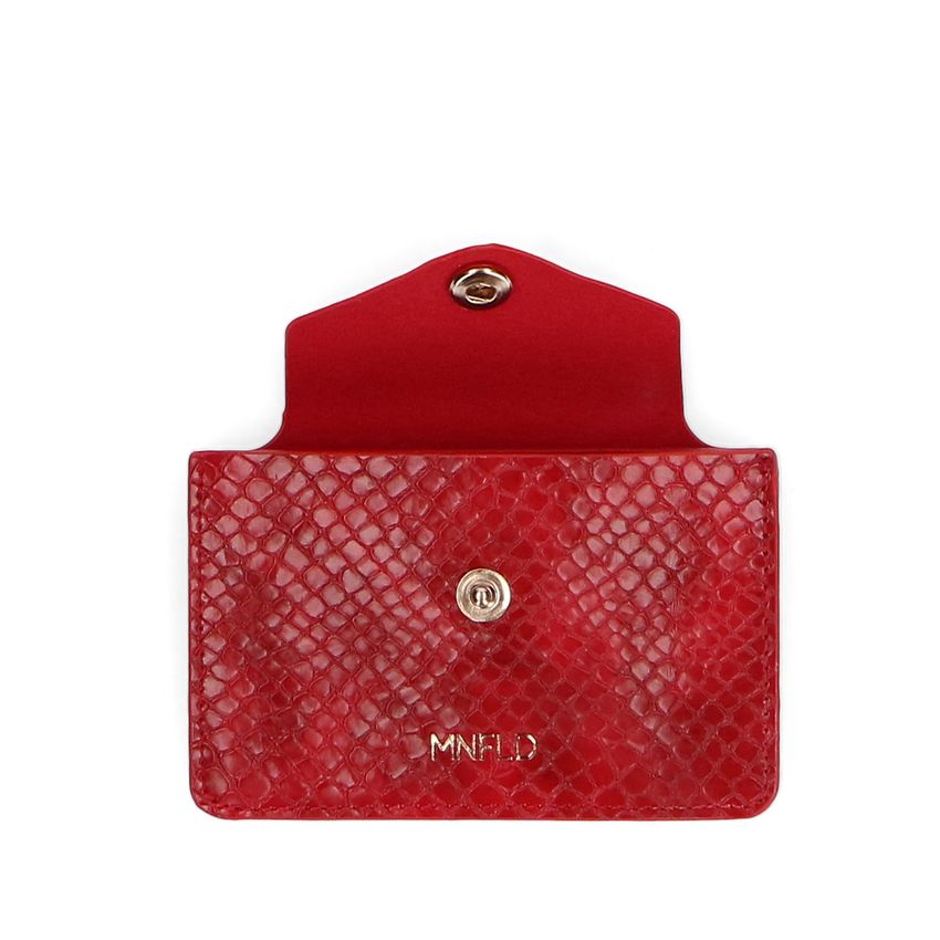 Manfield Rode slangenprint pasjeshouder