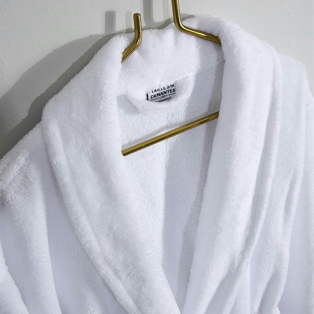 BIEN ETRE - Peignoir en microfibre et coton blanc taille M