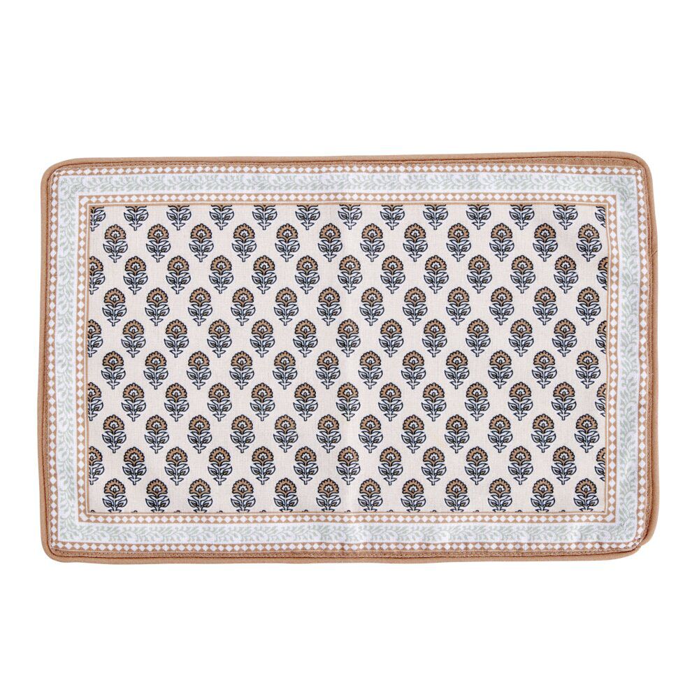 Set de table coton et polyester motif Indie beige 30x40cm