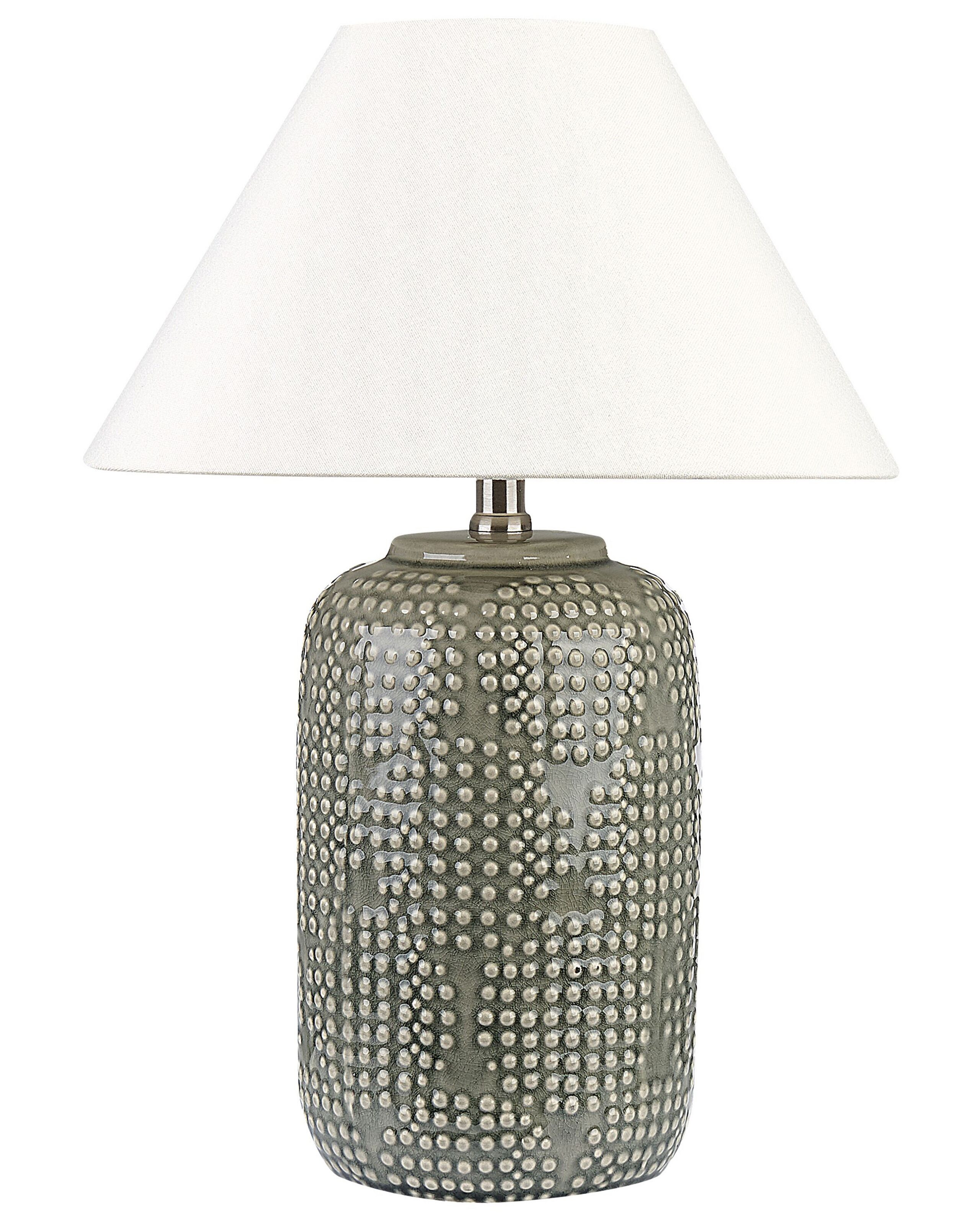 Lampa stołowa ceramiczna szara