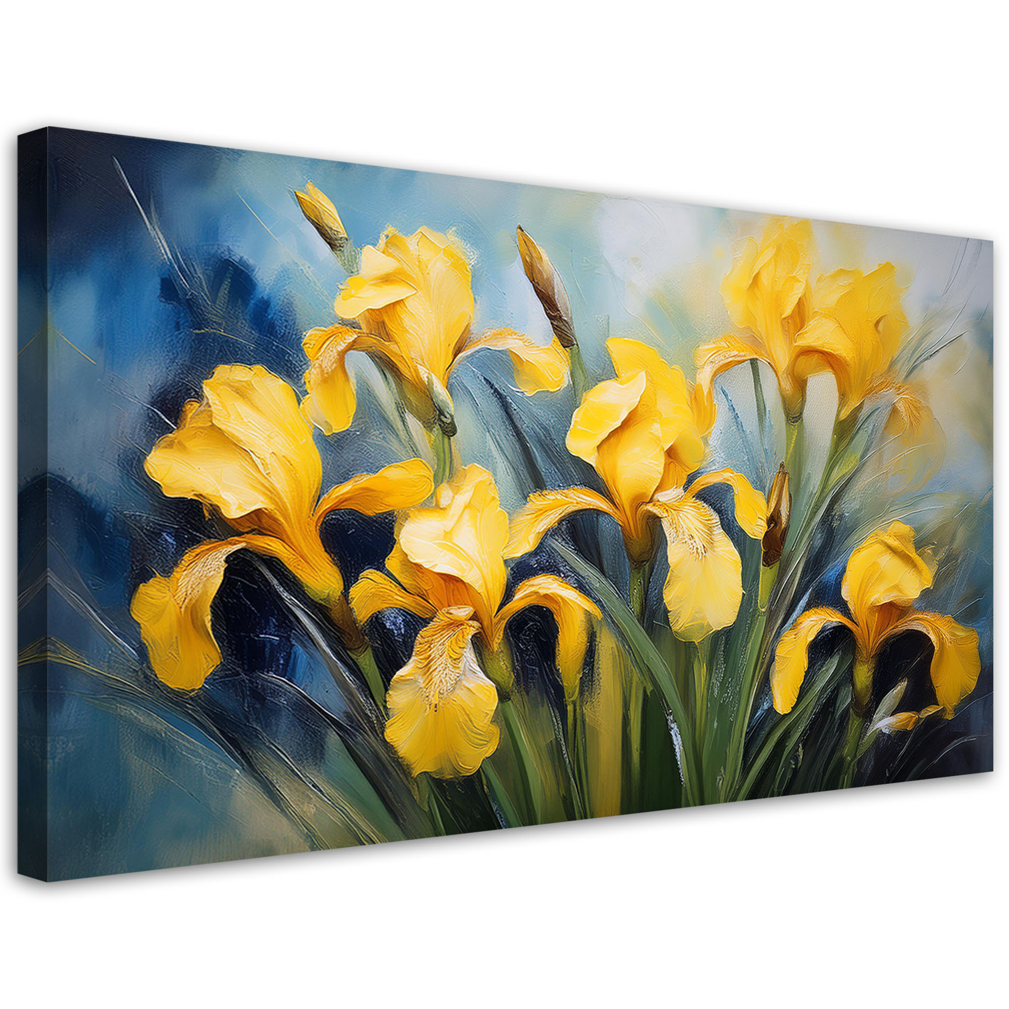 Feeby Obraz na płótnie, Kwiaty Irysy Żółte 120x60