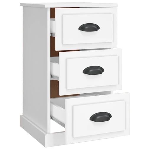 NNEVL Bedside Cabinet White 39x39x67 cm Engineered Wood