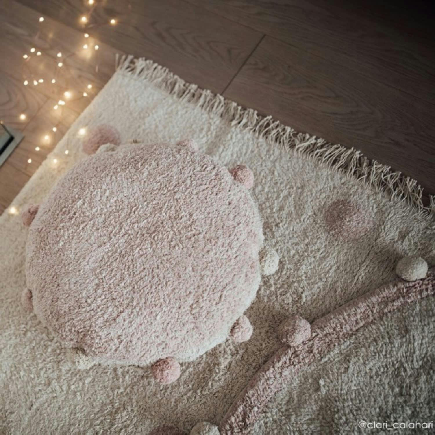 HIPPY - Tapis coton lavable dots nude 120x160cm