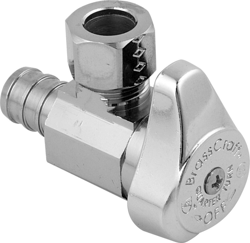 BrassCraft Angle Valve, 1/2-in Nom. Pex Barb x 3/8-in OD Comp.