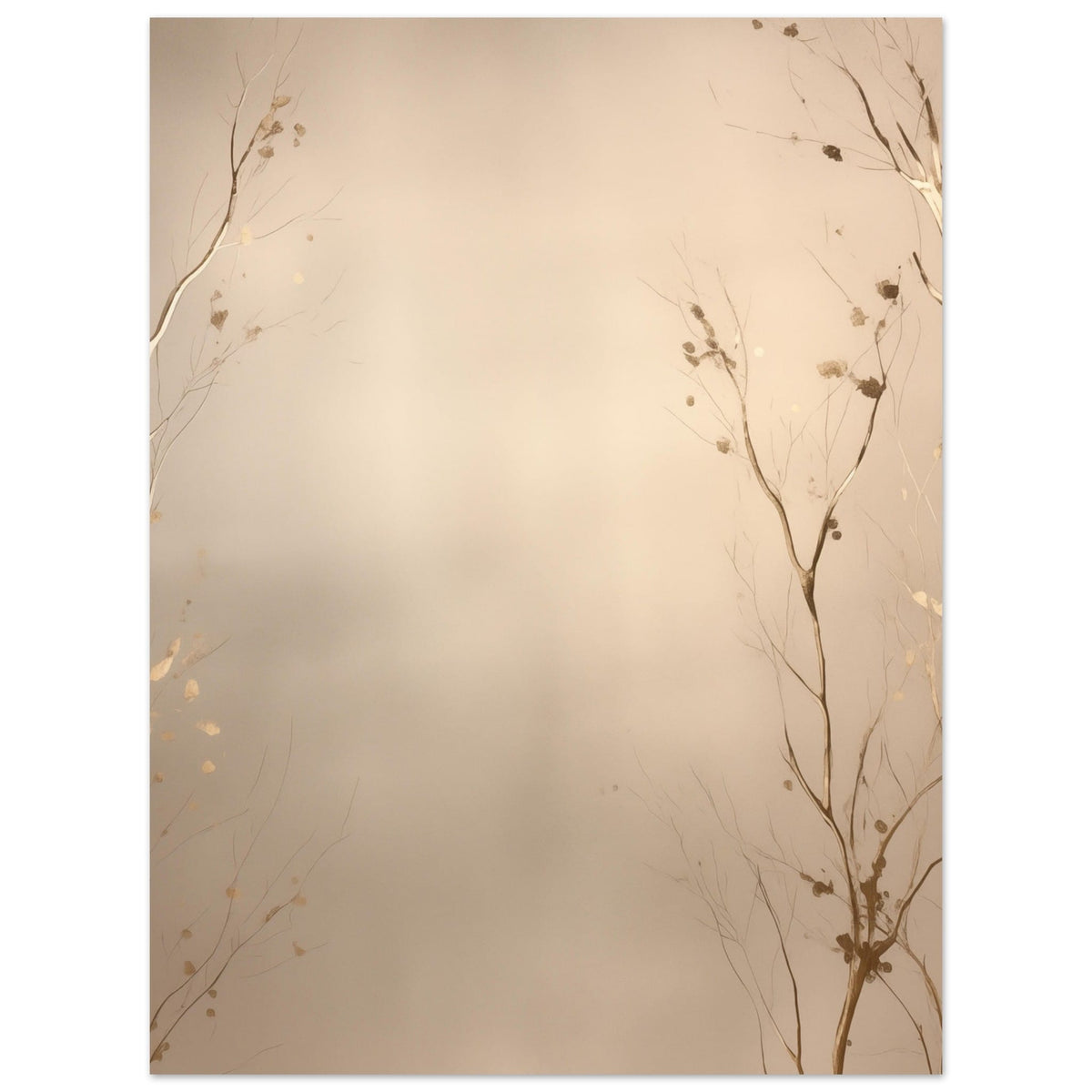 Artfulprints Poster Abstract - Golden leafs  - 30x40 cm - Goud