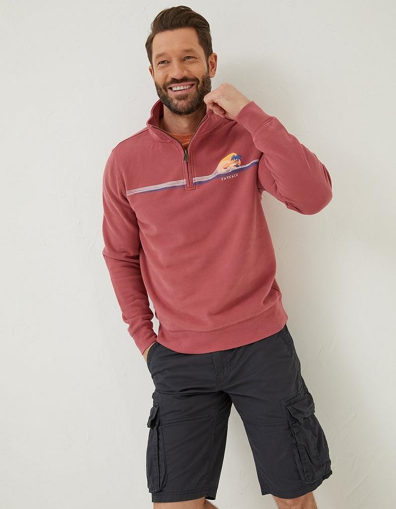 Fowey Print Zip Neck