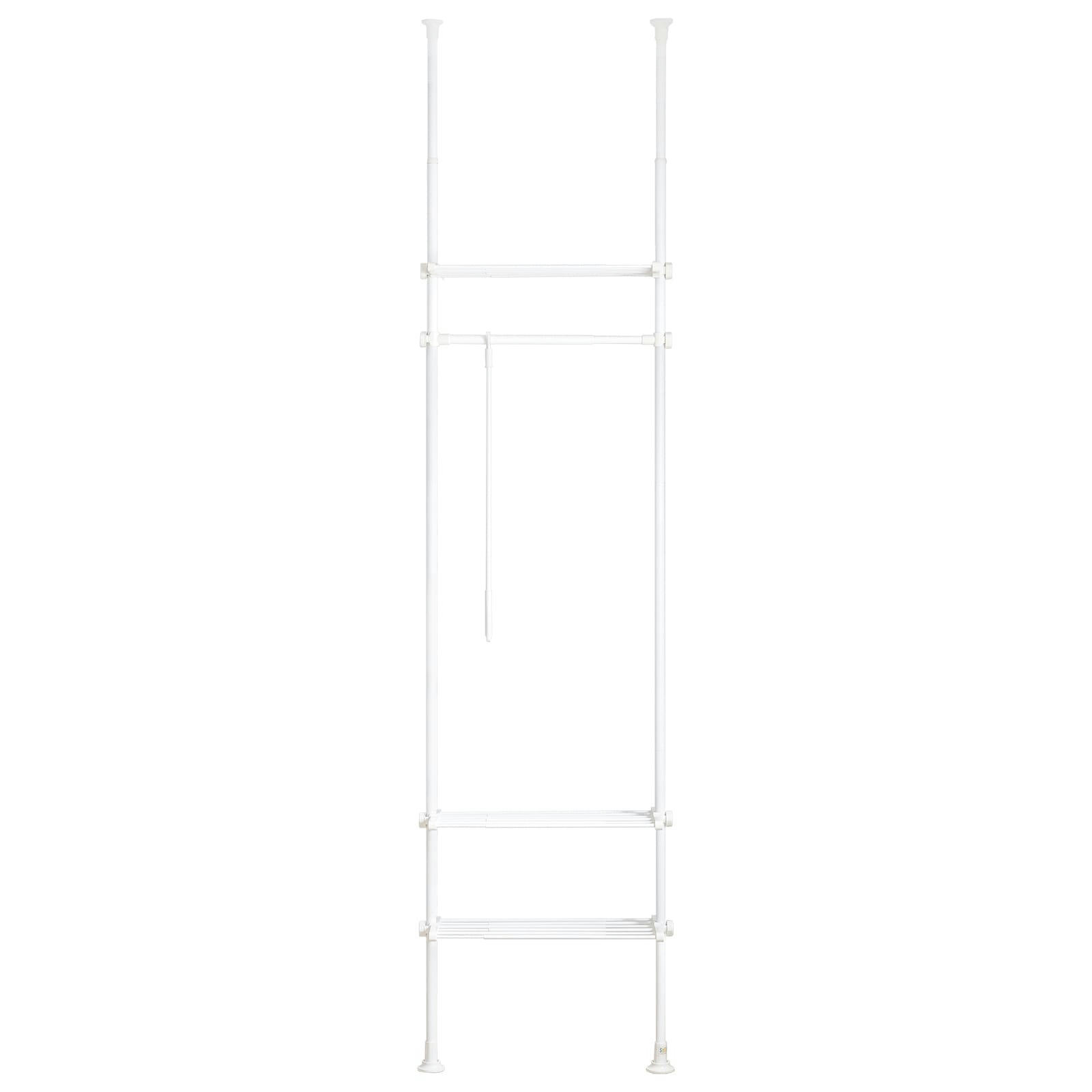 - Télescopique porte-vêtements 1 barre en métal blanc