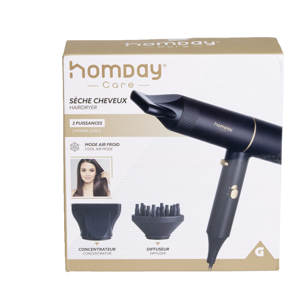 Sèche-cheveux Homday Care 2 accessoires