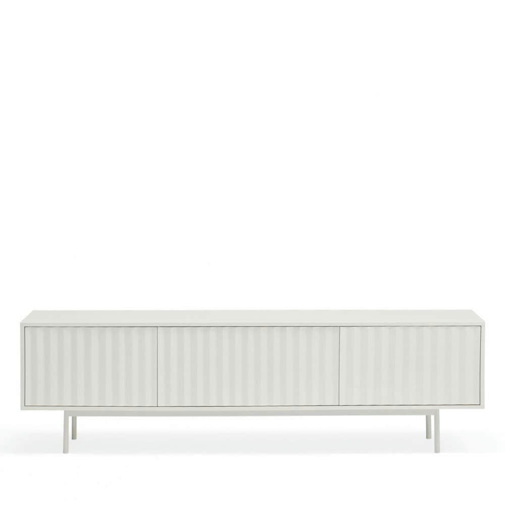 SIERRA - Meuble TV en bois 3 portes L180cm blanc
